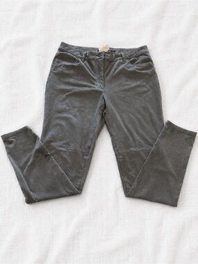 Gray Slim Corduroy Pants